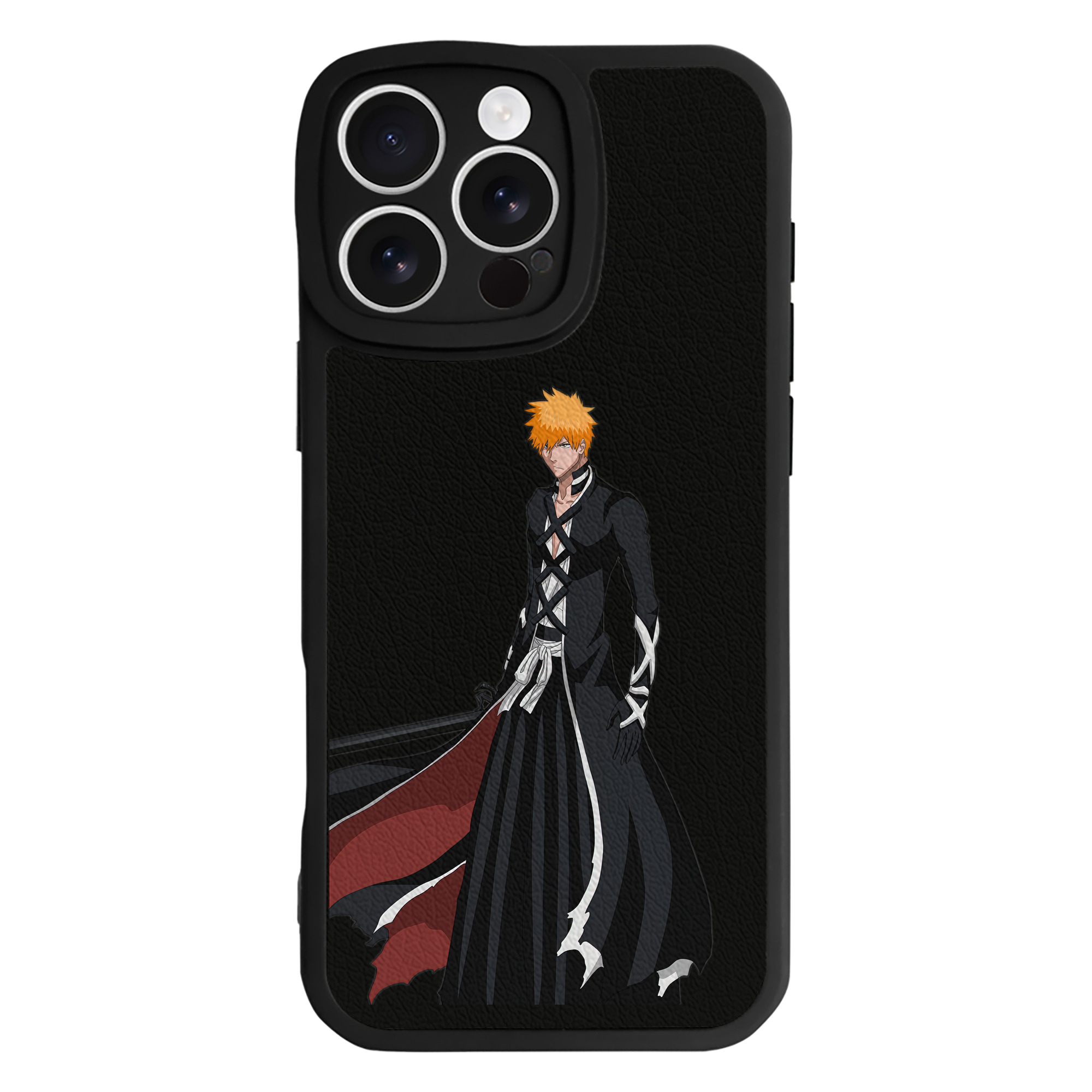 ブリーチ 黒崎一護（くろさき いちご）BLEACH Kurosaki Ichigo 【iPhone 16シリーズ対応】シリコンスマホケース（レザー調） 材質：シリコン